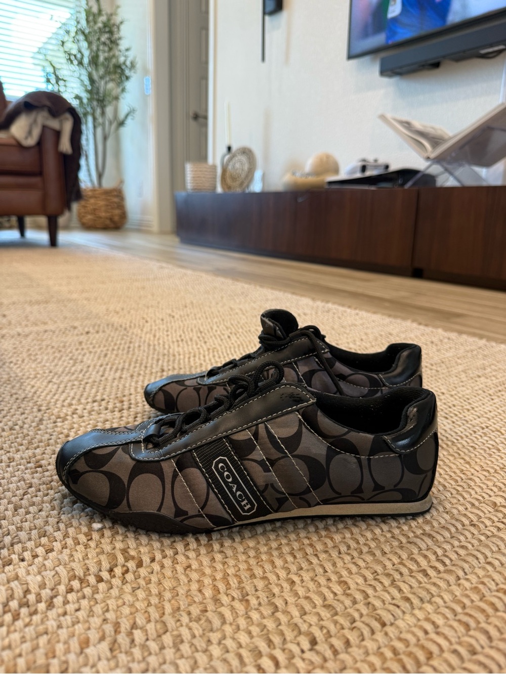 🖤 VINTAGE Y2K COACH KIRBY Black Monogram Sneakers 🖤